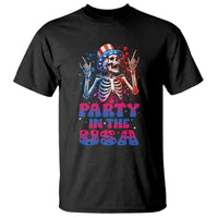 Funny Party In The USA Skeleton Rock Hand T Shirt 4th Of July Rocker Gift
