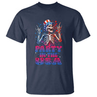 Funny Party In The USA Skeleton Rock Hand T Shirt 4th Of July Rocker Gift