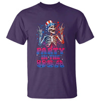 Funny Party In The USA Skeleton Rock Hand T Shirt 4th Of July Rocker Gift