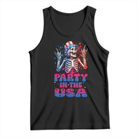 Funny Party In The USA Skeleton Rock Hand Tank Top 4th Of July Rocker Gift
