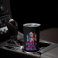 Funny Party In The USA Skeleton Rock Hand Tumbler Cup 4th Of July Rocker Gift