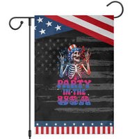 Funny Party In The USA Skeleton Rock Hand Patriotic Garden Flag 4th Of July Rocker Gift