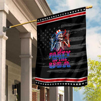 Funny Party In The USA Skeleton Rock Hand Patriotic Garden Flag 4th Of July Rocker Gift