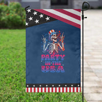 Funny Party In The USA Skeleton Rock Hand Patriotic Garden Flag 4th Of July Rocker Gift