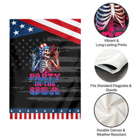 Funny Party In The USA Skeleton Rock Hand Patriotic Garden Flag 4th Of July Rocker Gift
