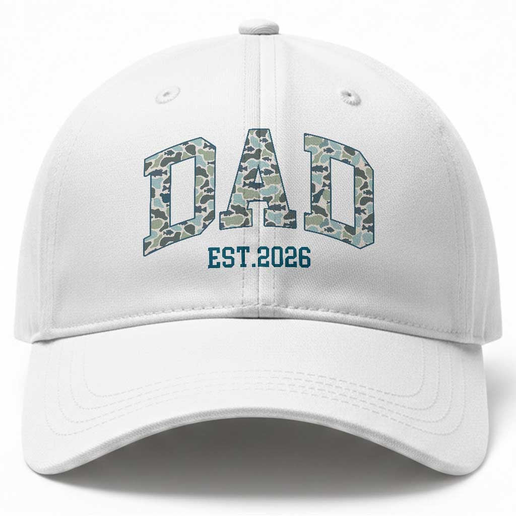 Promoted To Dad Est 2026 Baseball Cap Camo Fishing New Dad Gift