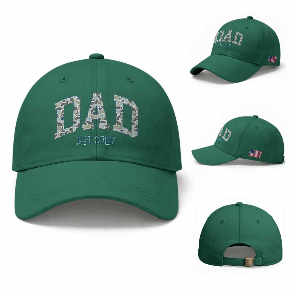 Promoted To Dad Est 2026 Baseball Cap Camo Fishing New Dad Gift