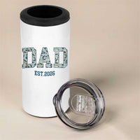 Promoted To Dad Est 2026 4 in 1 Can Cooler Tumbler Camo Fishing New Dad Gift