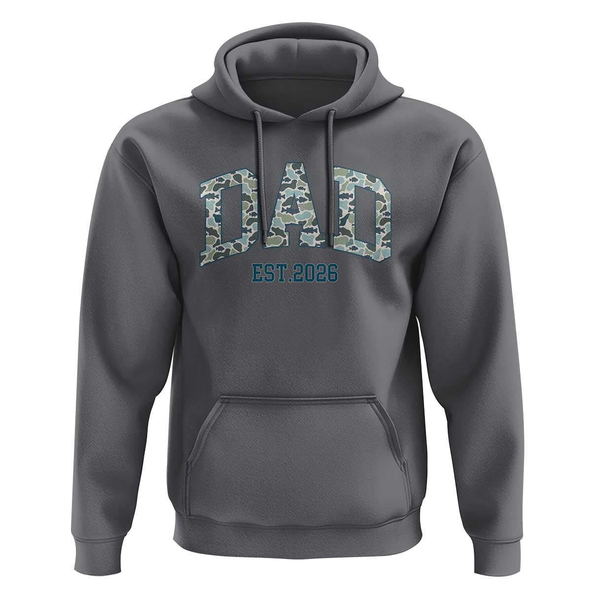 Promoted To Dad Est 2026 Hoodie Camo Fishing New Dad Gift