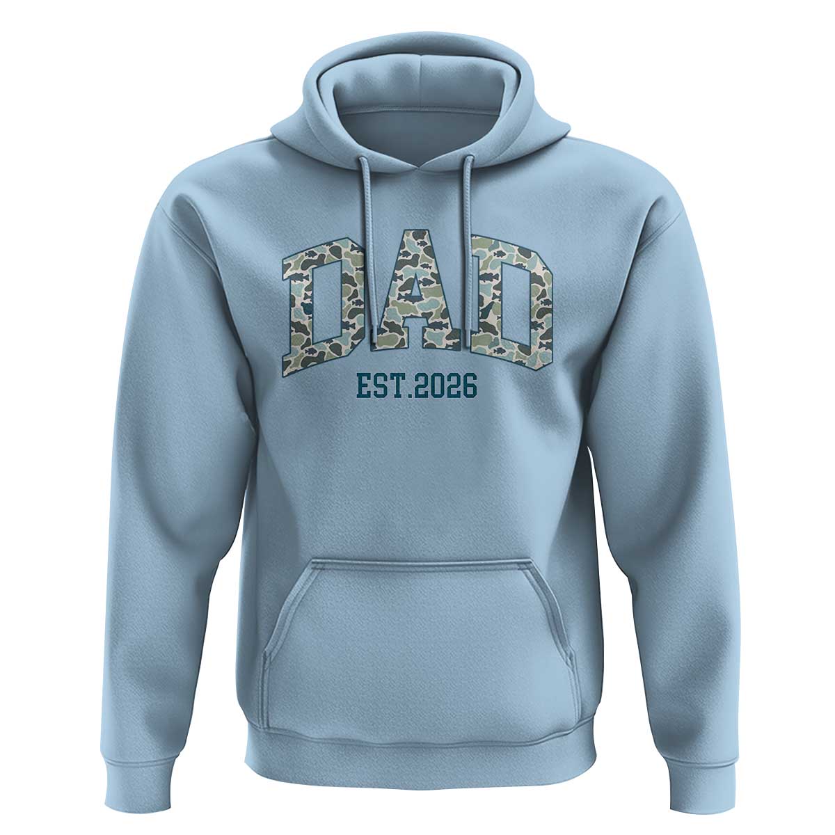 Promoted To Dad Est 2026 Hoodie Camo Fishing New Dad Gift