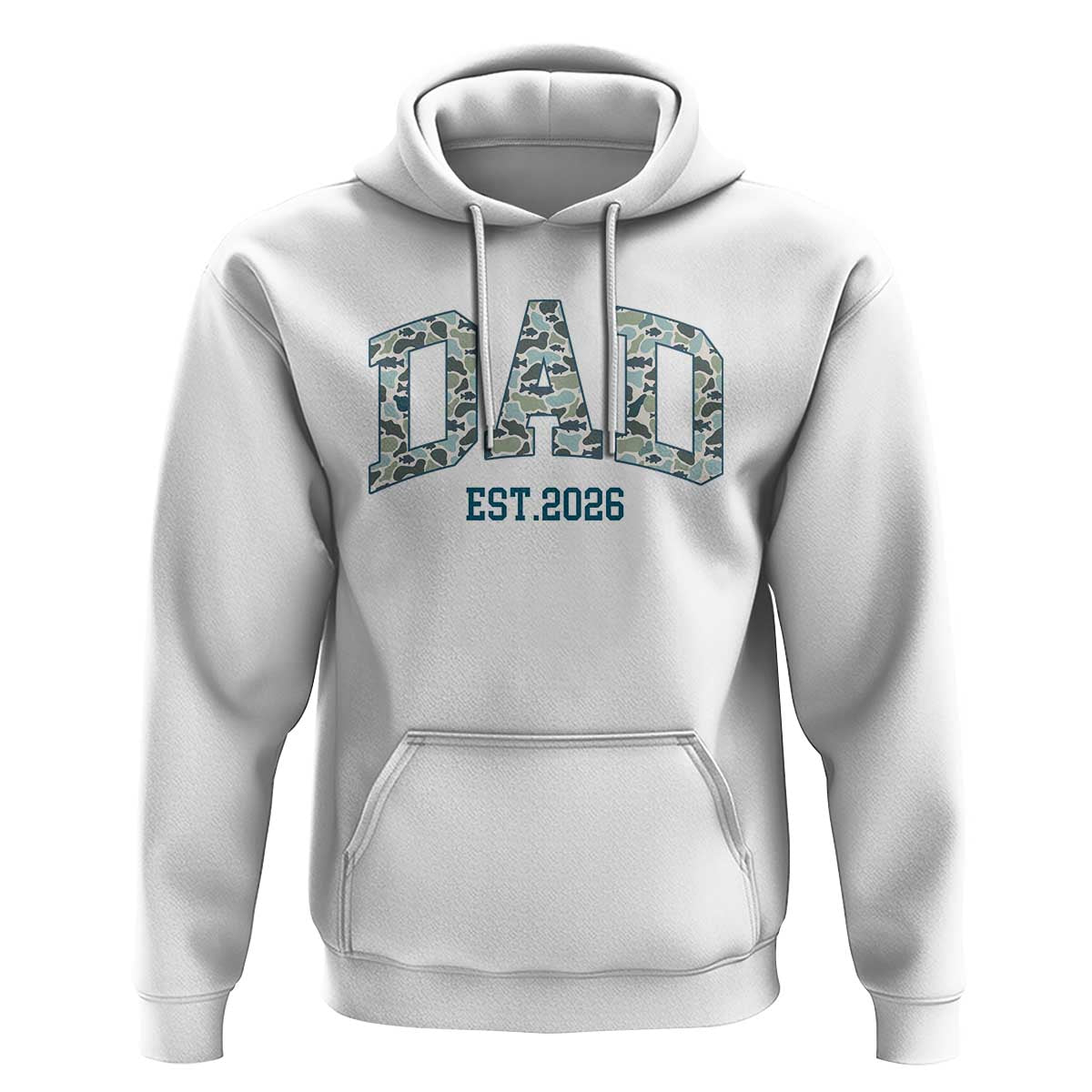 Promoted To Dad Est 2026 Hoodie Camo Fishing New Dad Gift