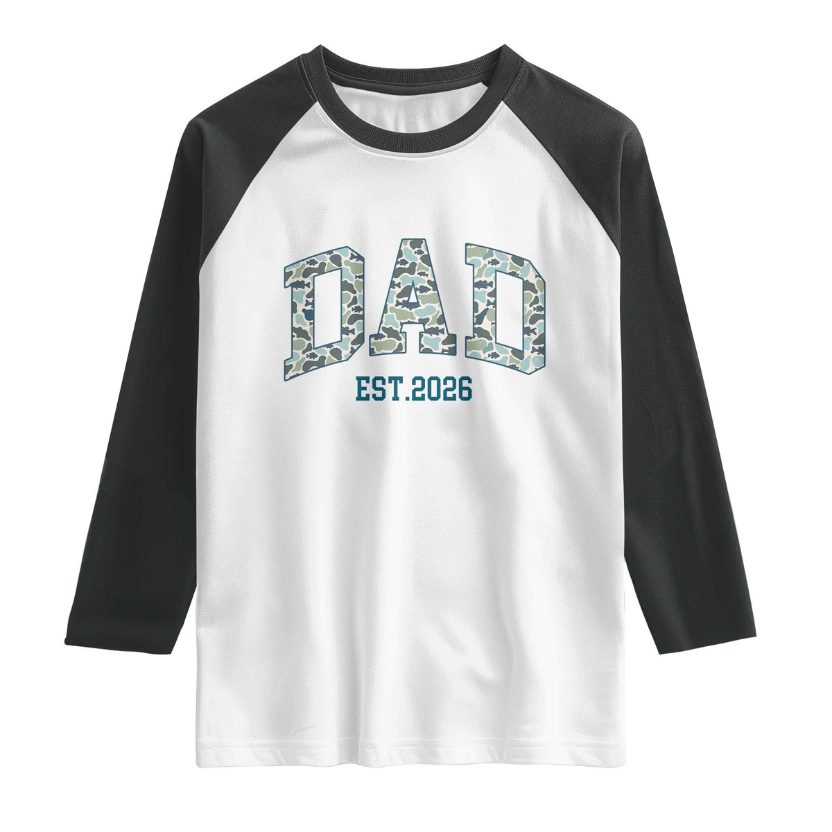 Promoted To Dad Est 2026 Raglan Shirt Camo Fishing New Dad Gift