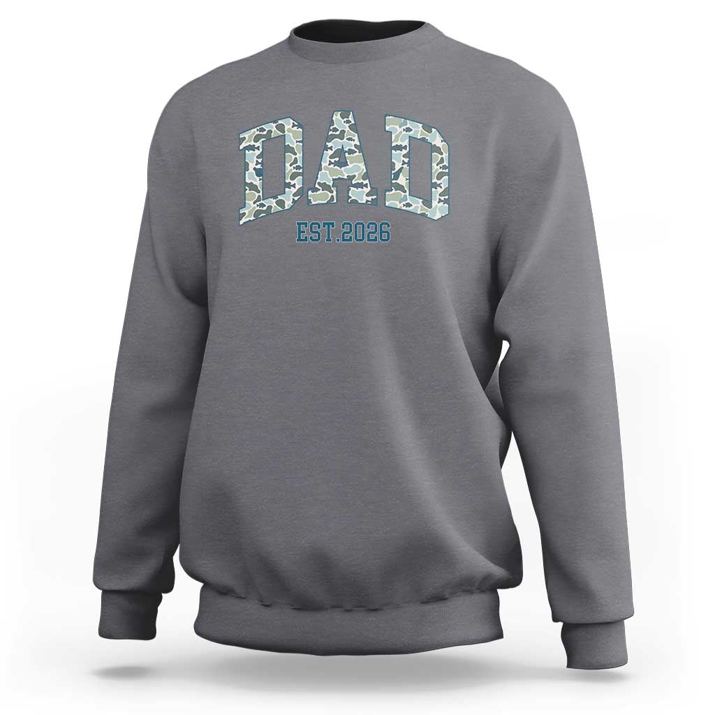 Promoted To Dad Est 2026 Sweatshirt Camo Fishing New Dad Gift