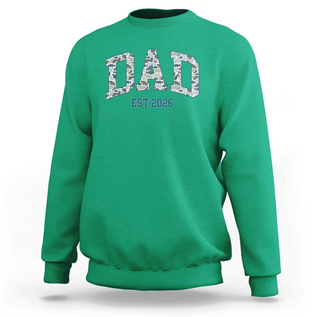 Promoted To Dad Est 2026 Sweatshirt Camo Fishing New Dad Gift