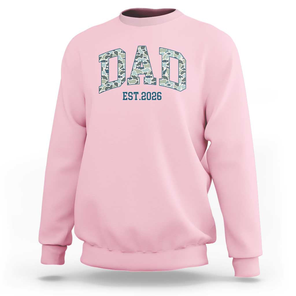Promoted To Dad Est 2026 Sweatshirt Camo Fishing New Dad Gift