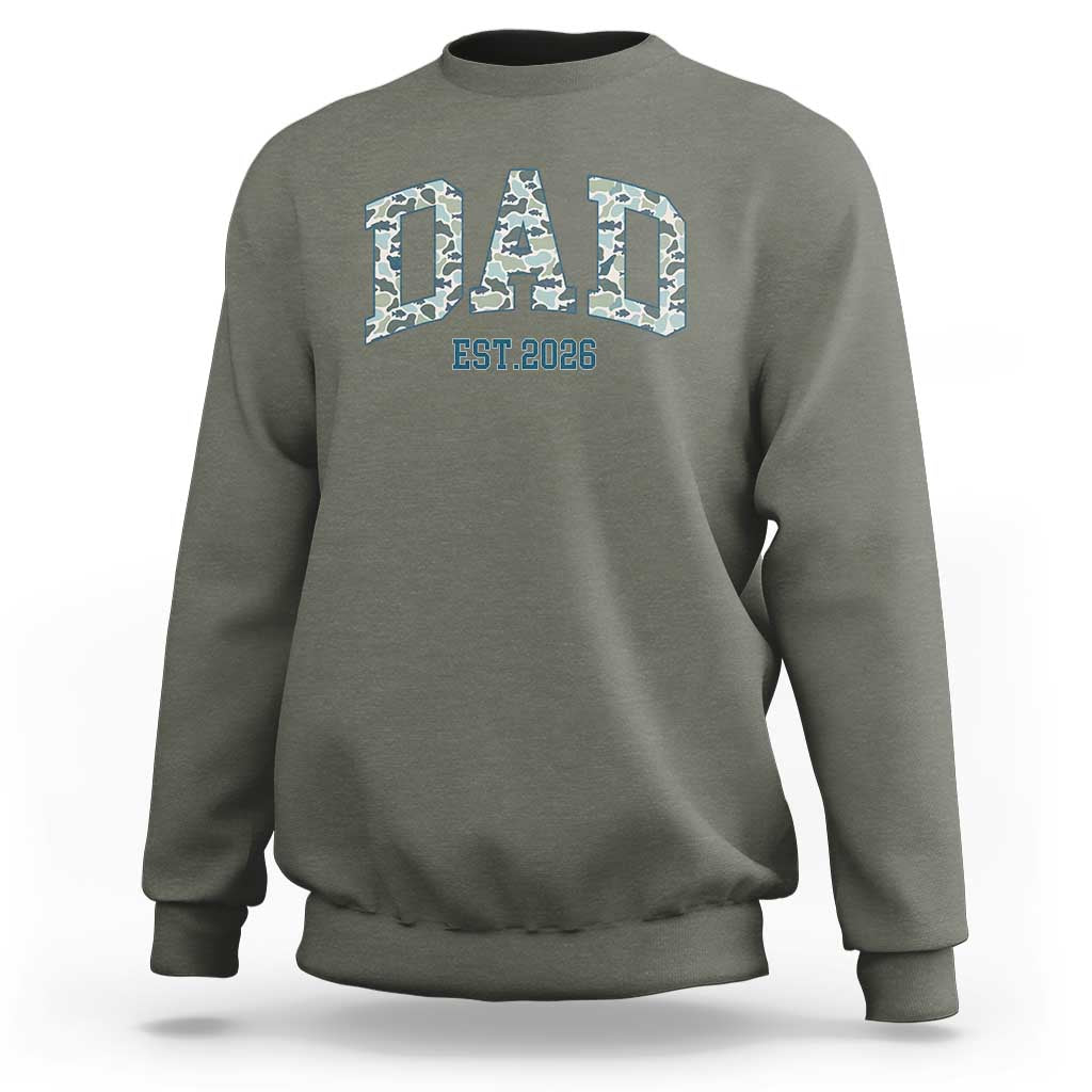 Promoted To Dad Est 2026 Sweatshirt Camo Fishing New Dad Gift