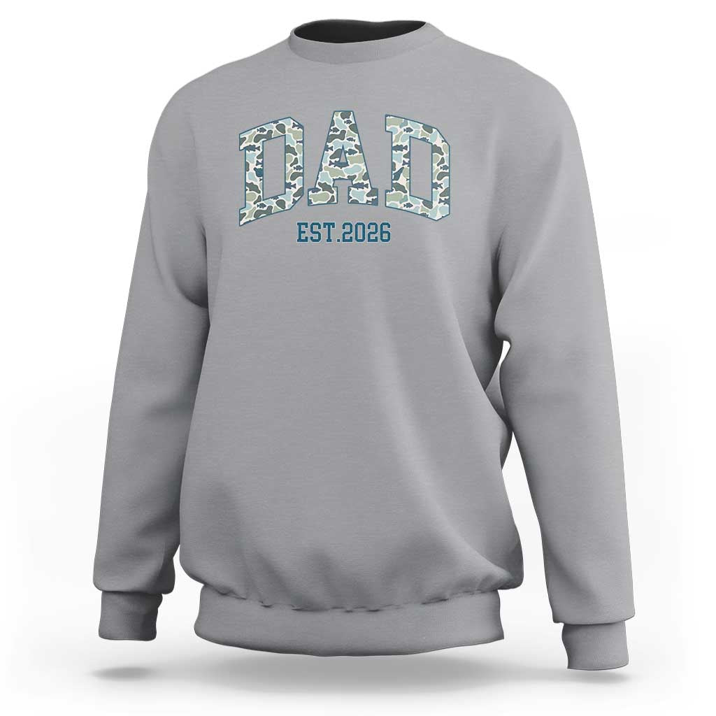 Promoted To Dad Est 2026 Sweatshirt Camo Fishing New Dad Gift