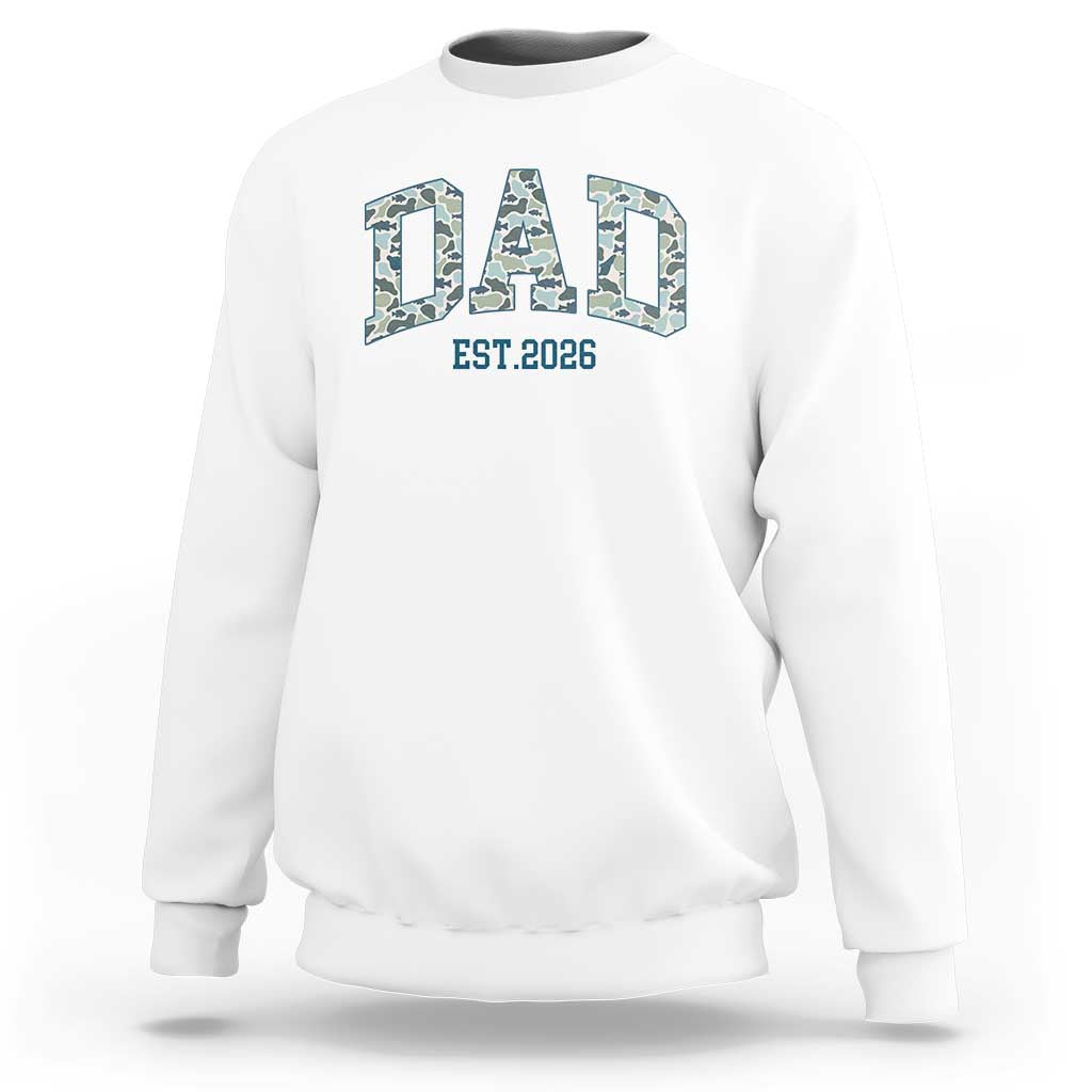 Promoted To Dad Est 2026 Sweatshirt Camo Fishing New Dad Gift