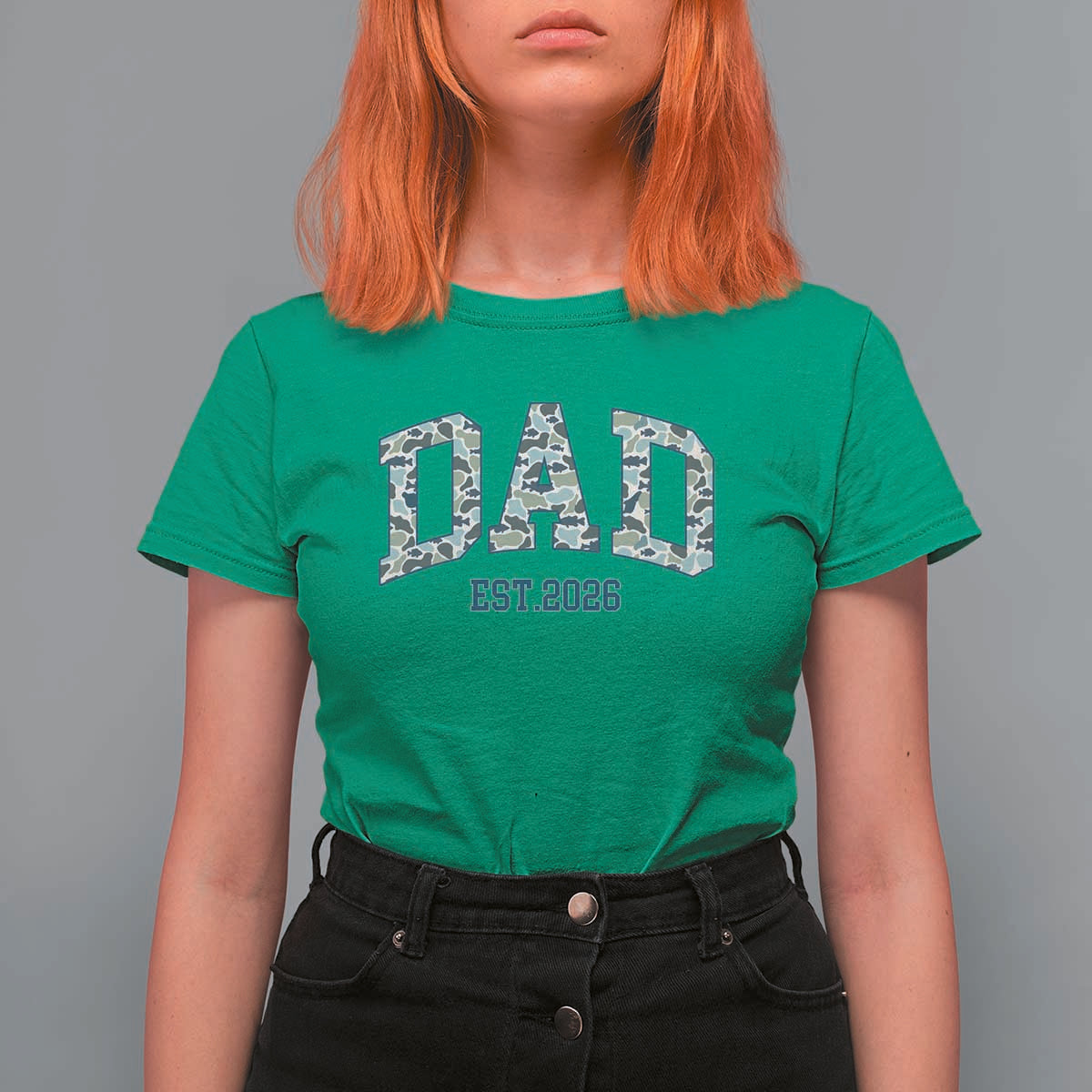 Promoted To Dad Est 2026 T Shirt For Women Camo Fishing New Dad Gift