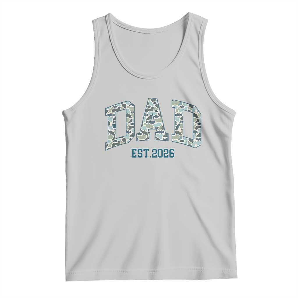 Promoted To Dad Est 2026 Tank Top Camo Fishing New Dad Gift
