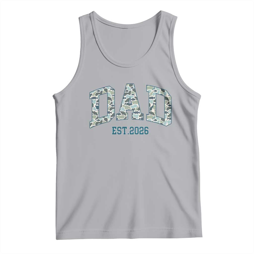 Promoted To Dad Est 2026 Tank Top Camo Fishing New Dad Gift