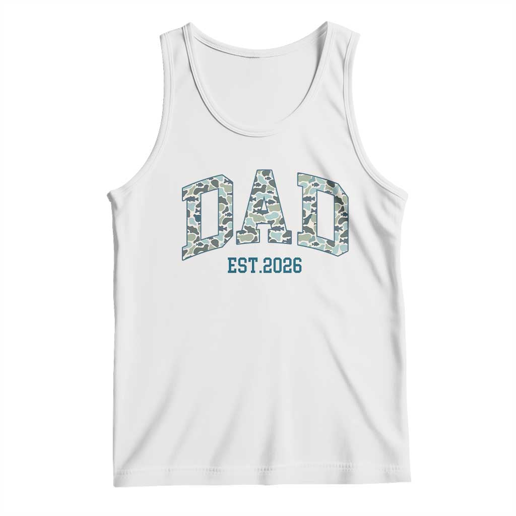 Promoted To Dad Est 2026 Tank Top Camo Fishing New Dad Gift