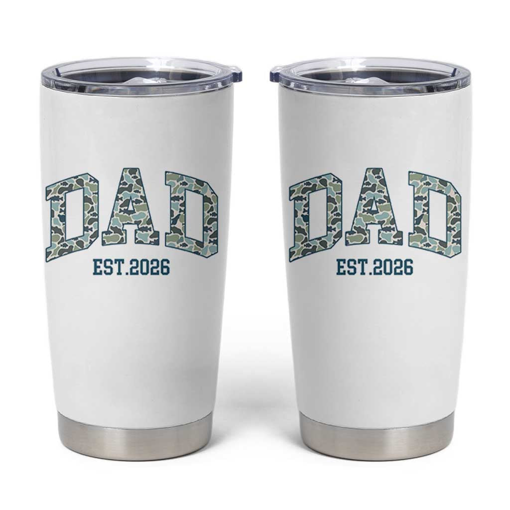 Promoted To Dad Est 2026 Tumbler Cup Camo Fishing New Dad Gift