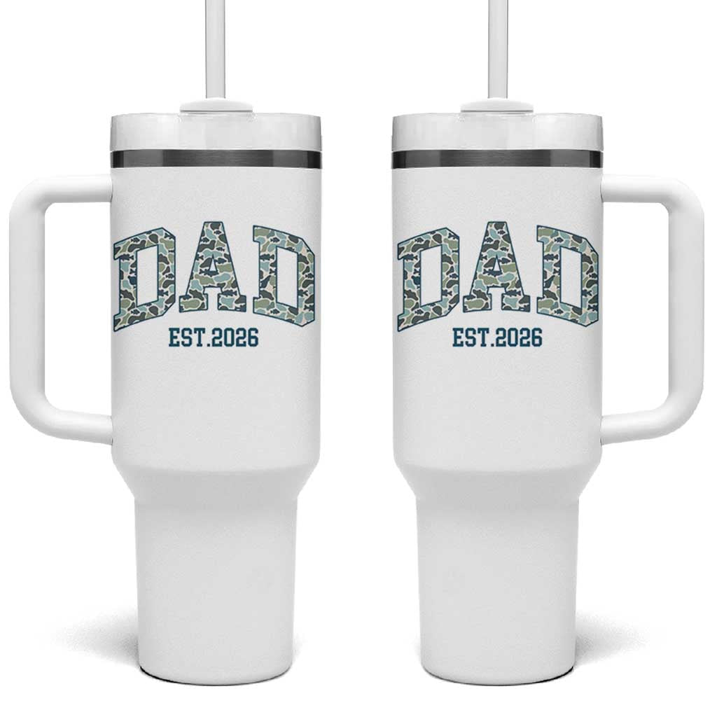 Promoted To Dad Est 2026 Tumbler With Handle Camo Fishing New Dad Gift