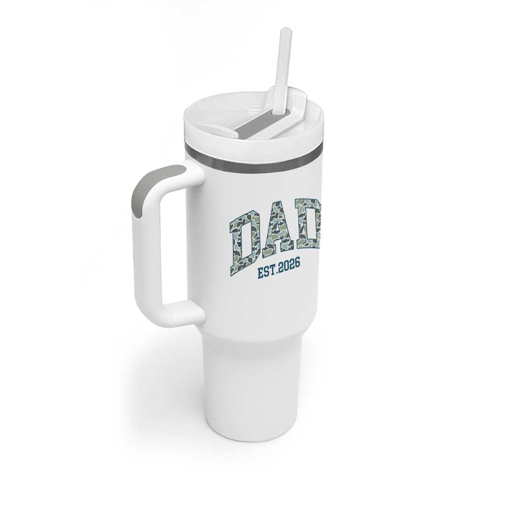 Promoted To Dad Est 2026 Tumbler With Handle Camo Fishing New Dad Gift