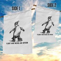 Flight Was Never An Option Garden Flag Funny Penguin Roller Skates