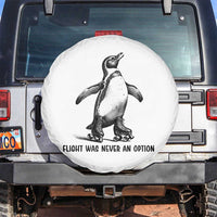 Flight Was Never An Option Spare Tire Cover Funny Penguin Roller Skates