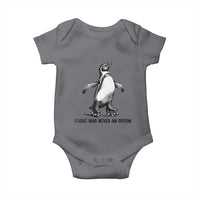 Flight Was Never An Option Baby Onesie Funny Penguin Roller Skates