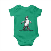 Flight Was Never An Option Baby Onesie Funny Penguin Roller Skates