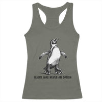 Flight Was Never An Option Racerback Tank Top Funny Penguin Roller Skates