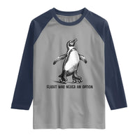 Flight Was Never An Option Raglan Shirt Funny Penguin Roller Skates