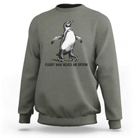 Flight Was Never An Option Sweatshirt Funny Penguin Roller Skates
