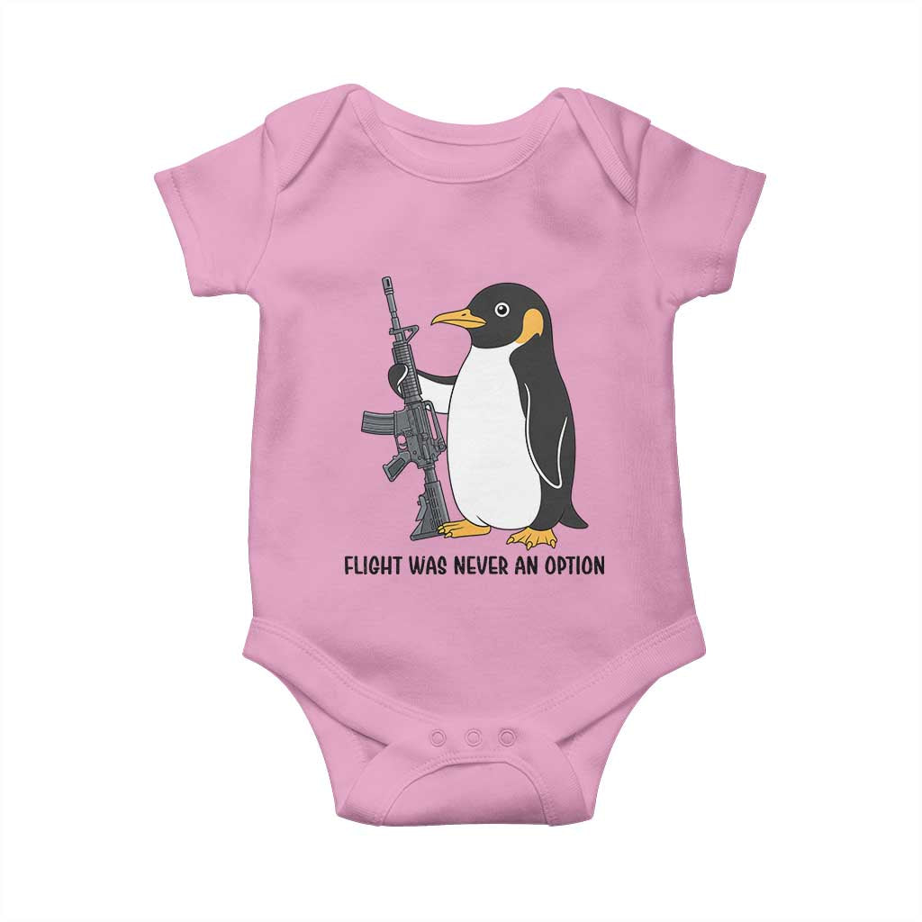 Funny Penguin Lover Gift Baby Onesie Flight Was Never An Option