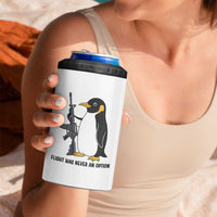 Funny Penguin Lover Gift 4 in 1 Can Cooler Tumbler Flight Was Never An Option