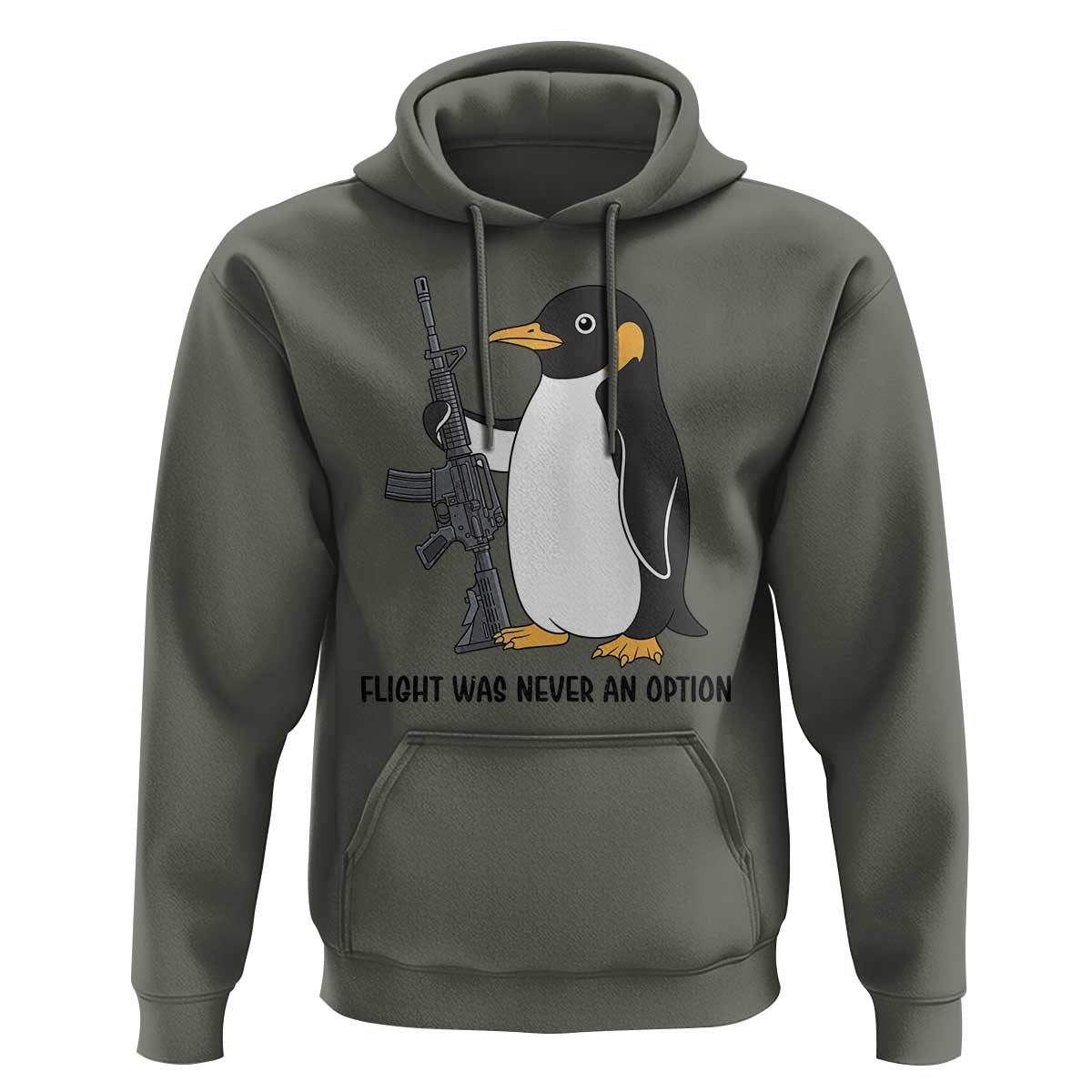 Funny Penguin Lover Gift Hoodie Flight Was Never An Option