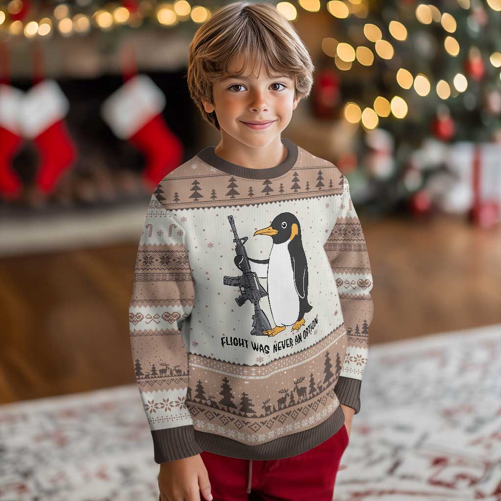 Funny Penguin Lover Gift Ugly Christmas Sweater Flight Was Never An Option