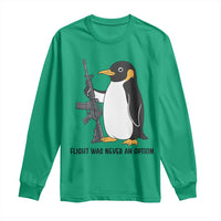 Funny Penguin Lover Gift Long Sleeve Shirt Flight Was Never An Option