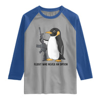 Funny Penguin Lover Gift Raglan Shirt Flight Was Never An Option