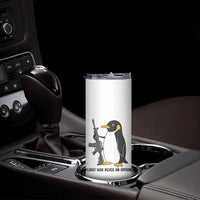 Funny Penguin Lover Gift Skinny Tumbler Flight Was Never An Option