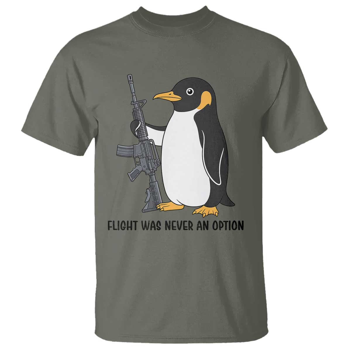 Funny Penguin Lover Gift T Shirt Flight Was Never An Option