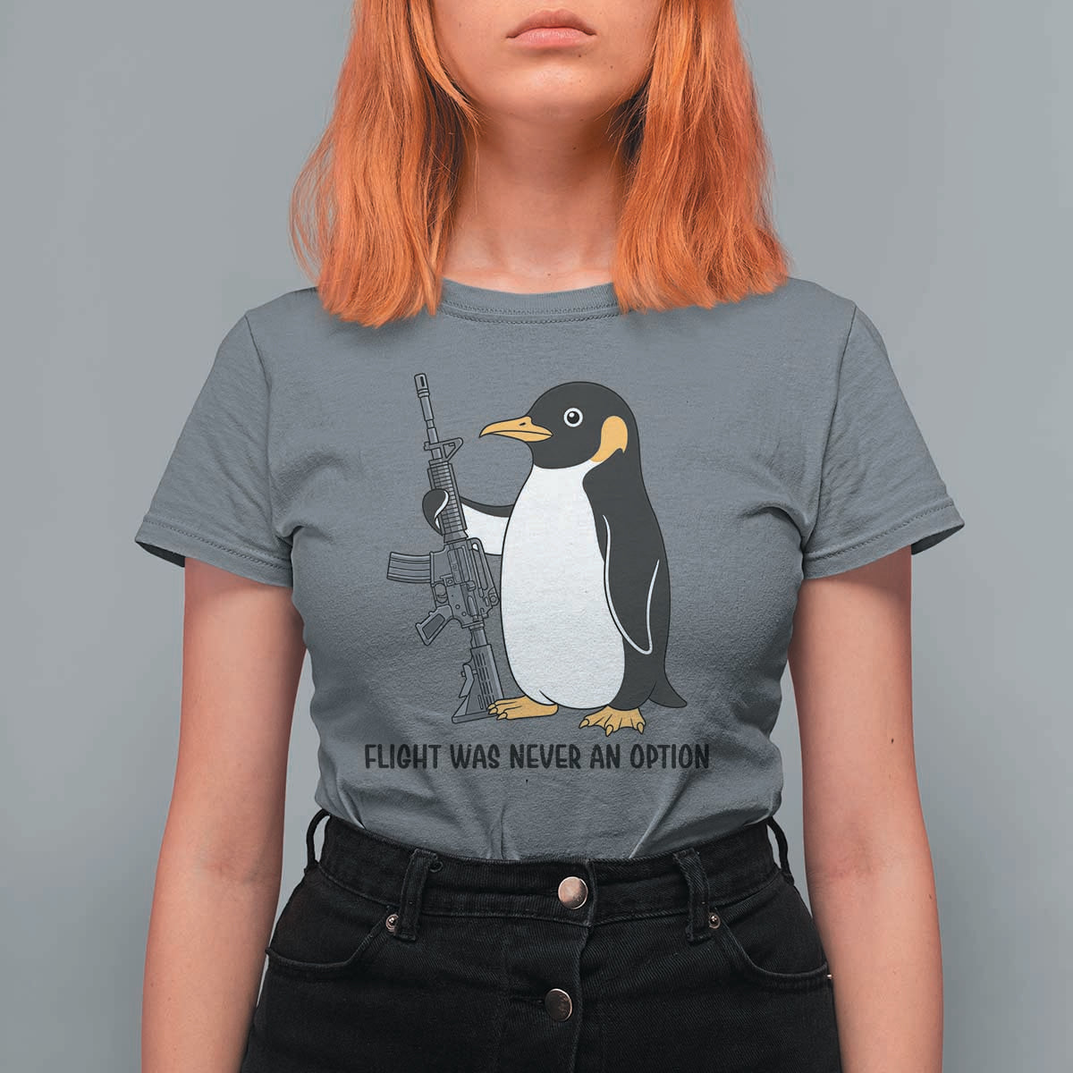 Funny Penguin Lover Gift T Shirt For Women Flight Was Never An Option