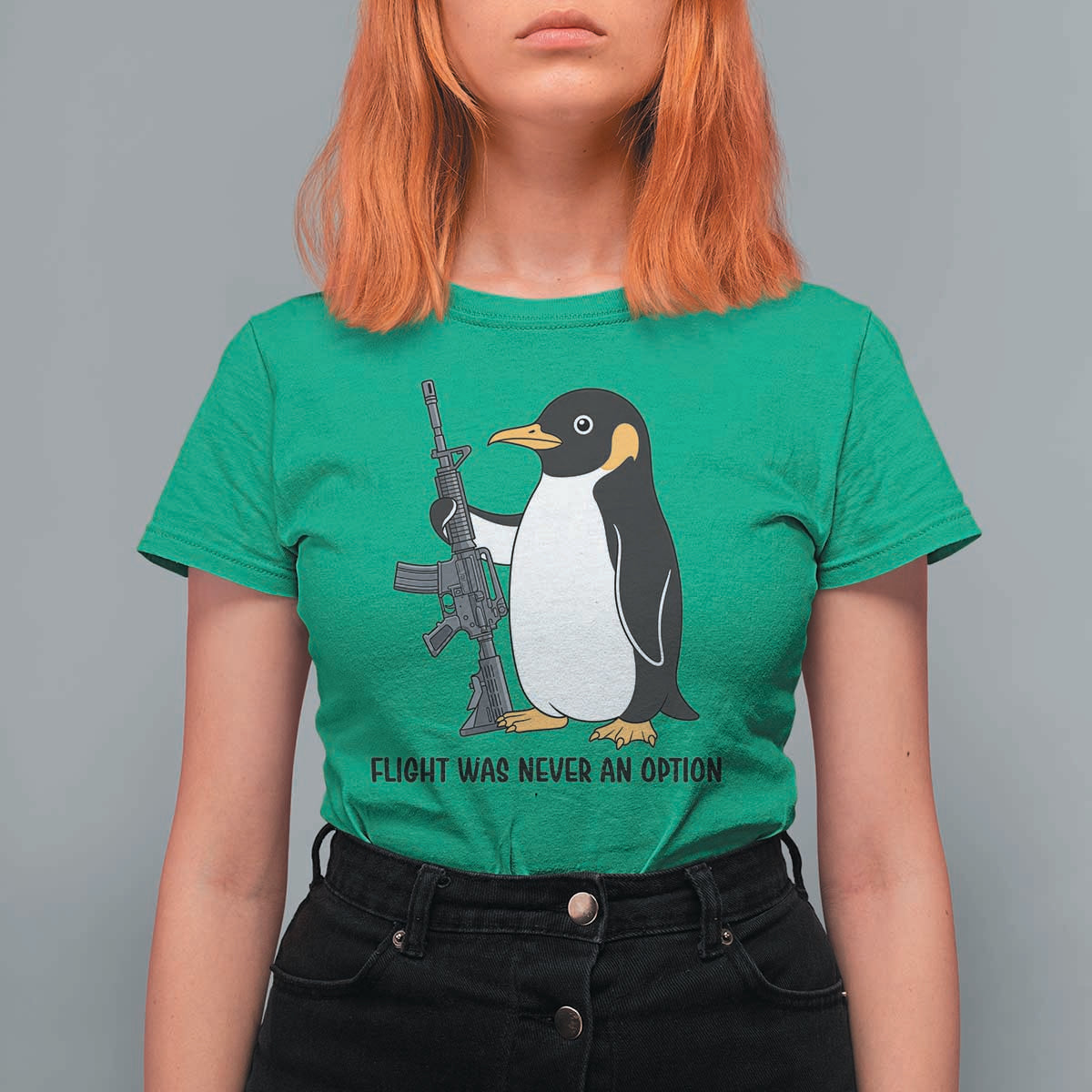 Funny Penguin Lover Gift T Shirt For Women Flight Was Never An Option