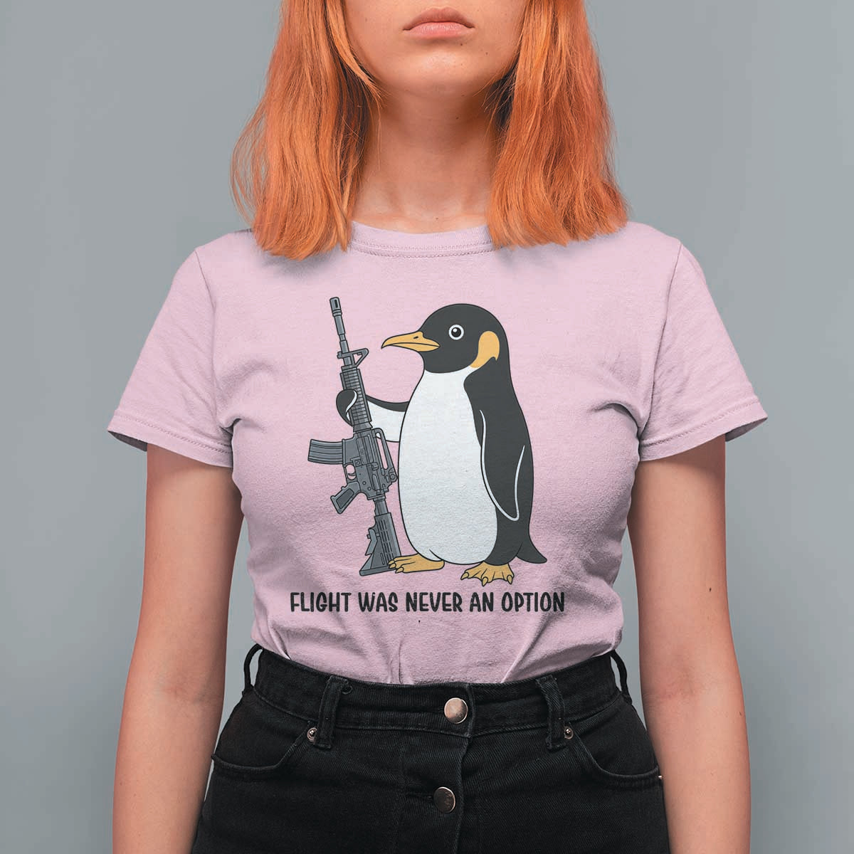 Funny Penguin Lover Gift T Shirt For Women Flight Was Never An Option
