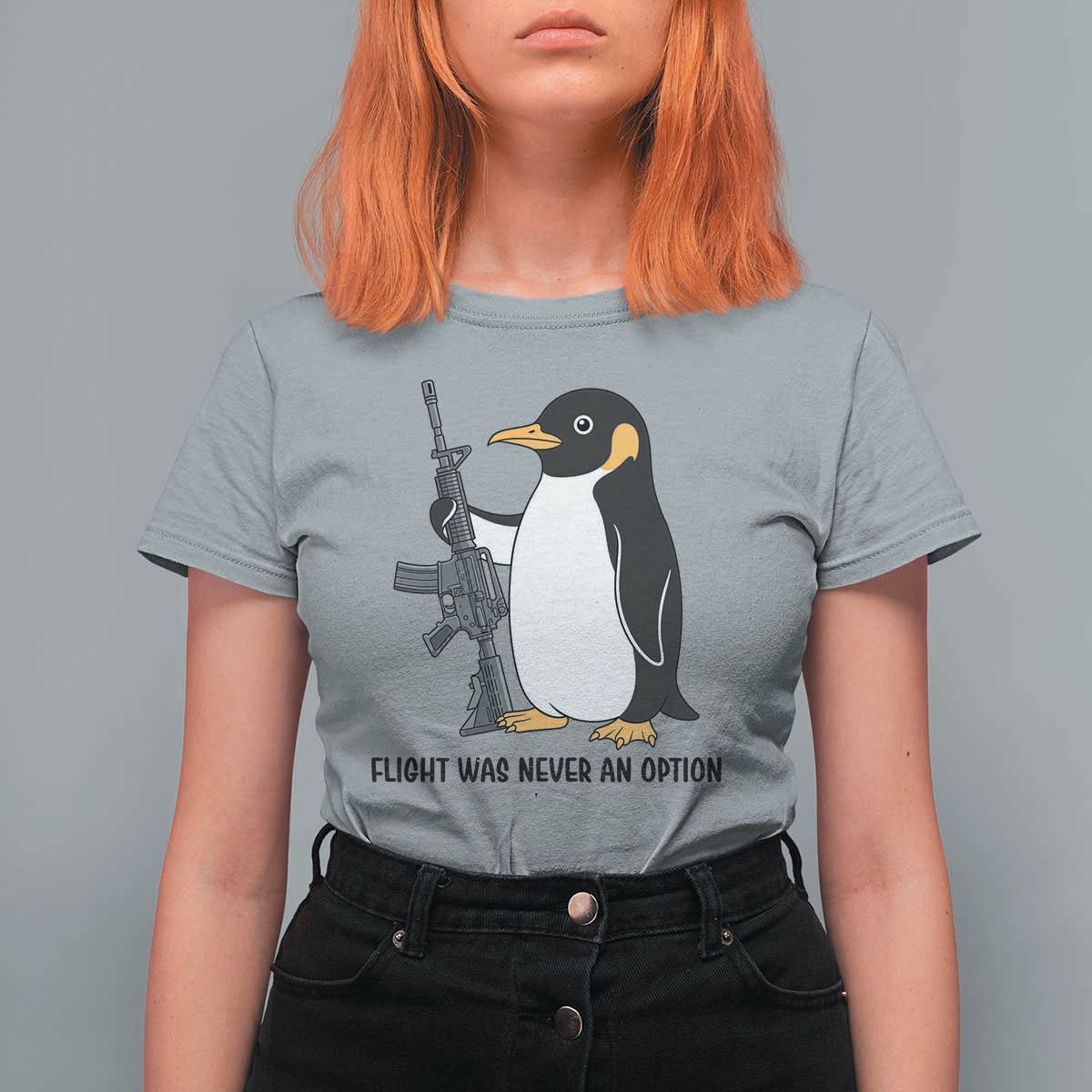 Funny Penguin Lover Gift T Shirt For Women Flight Was Never An Option