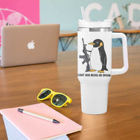 Funny Penguin Lover Gift Tumbler With Handle Flight Was Never An Option