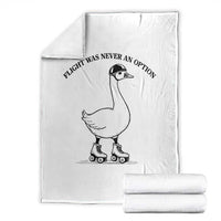 Funny Silly Goose Roller Skater Throw Blanket Flight Was Never An Option